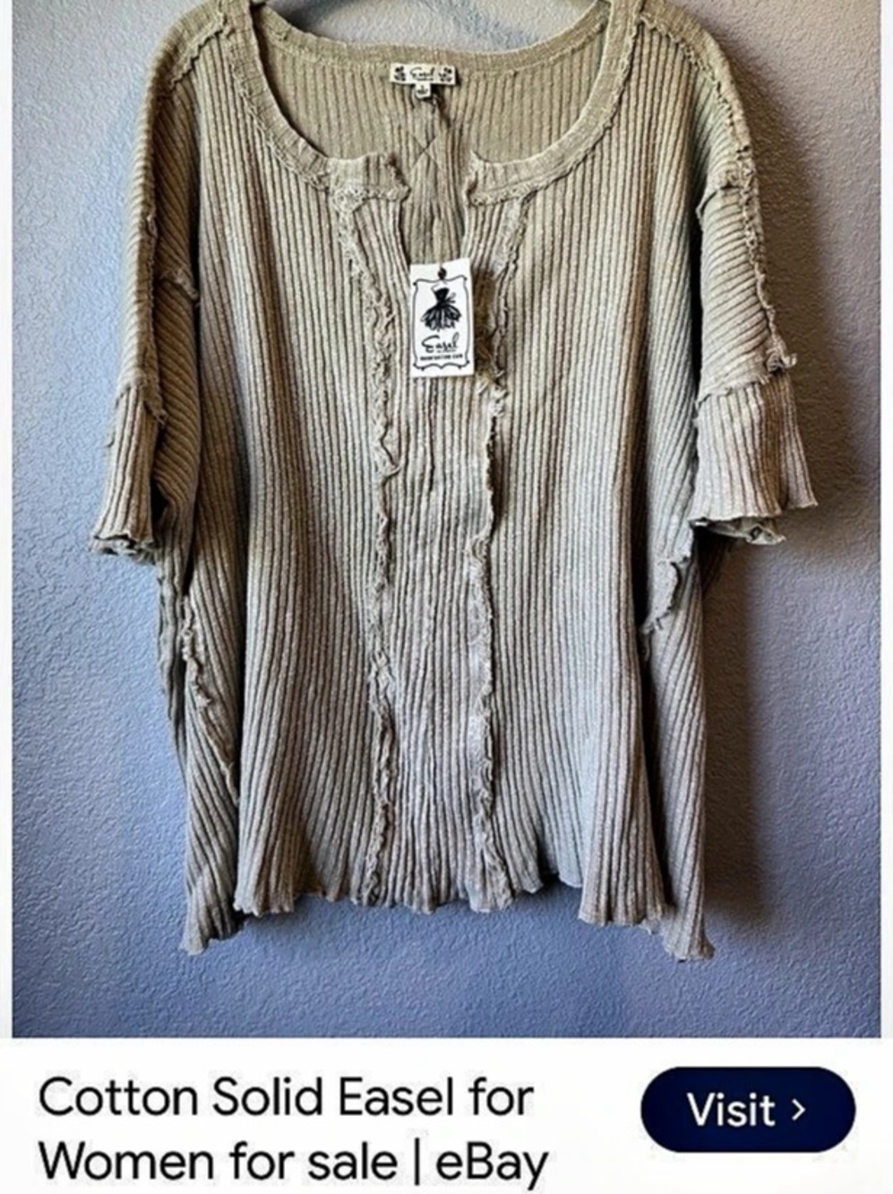 NWT OVERSIZED Easel Cotton Striped Tunic in Beige SMALL